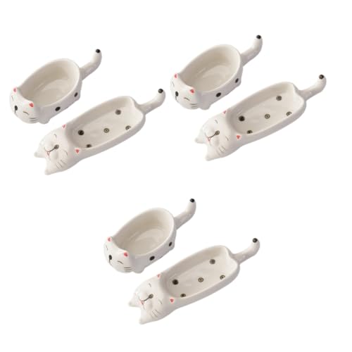 Cabilock 6 Piezas platillo cerámica plateros cocina planchas cocina contenedor salsa cerámica tazones condimentos salsa plato cerámica aperitivo envase soporte