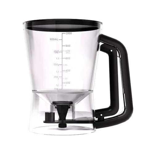 Dispensador de masa para cupcakes y panqueques con embudo agitador de 1L para cocina tradicional