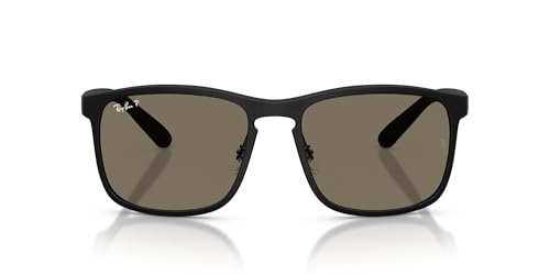 Image of Ray-Ban RB4264 Chromance Square Sunglasses | Ray-Ban Sunglasses for Men - Crystal Polarized Designer Sunglasses with Adjustable Nose Pads
