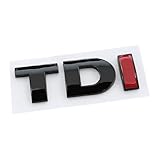 ANNBCDL Badge de coffre voiture avec Logo noir ABS 3d TDI, emblème Compatible Golf 4 5 6, accessoires autocollants(Black TDI)