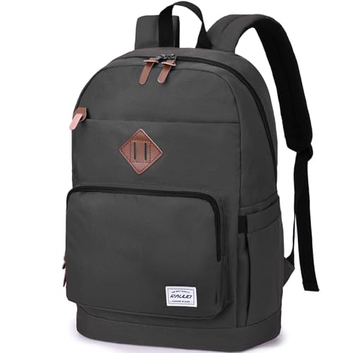 RAVUO Laptop Backpack, Water Resistant School Backpack Mens Casual Daypack Bookbag for Travel College Grey