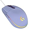 Logitech G203 Wired Gaming Mouse, 8,000 DPI, Rainbow Optical Effect LIGHTSYNC RGB, 6 Programmable Buttons, On-Board Memory, Screen Mapping, PC/Mac Computer and Laptop Compatible – Lilac