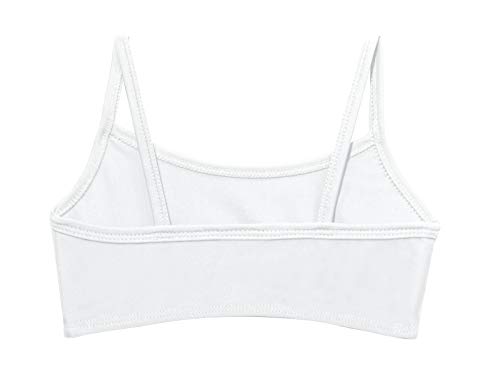 Image of Made in USA Girls Flounce Bikini Top UPF50+ Sun Protection Toddler Bathing Suit Rash Guard for Beach Pool Swimwear