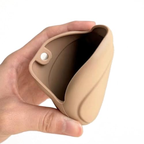 Image of TANGZU Silicone Headphone Organizer, Data Cable Storage Case, Portable Wired Headphone Organizer, Mini Magnetic Storage Box Storing Earbuds /USB Flash Drive /Key for Home or Workplace (Brown,Green-2PCS)