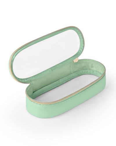 Clear Travel Makeup Brush Holder, Leather Makeup Brush Toiletry Bag, Portable Cosmetic Brush Case, Transparent Waterproof Makeup Brush Storage Bag