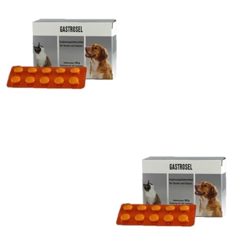 Selectavet Gastrosel | Doppelpack | 2 x 100 Tabletten | Ergänzungsfuttermittel für Hunde und Katzen | Zur Unterstützung der physiologischen Verdauung | Mit Magnesiumoxid und Kaolinit