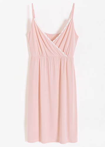 Latuza Women's Bamboo Viscose Nursing Nightgown And Robe Set L Pink #TOP2