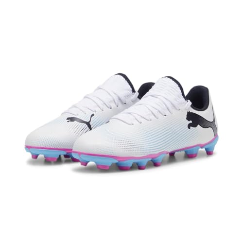 PUMA Tênis infantil unissex Future Firm Artificial Ground, Branco/preto, 6 Big Kid