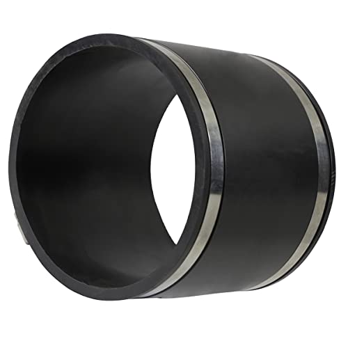 Image of SUPPLY GIANT 6I4I Flexible PVC Rubber Rubber Coupling with Stainless Steel Clamps, 6 inch, Black