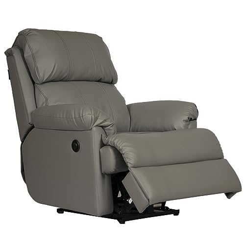 Image of Recliners India Single Power Seater Recliner Sofa | 765 /369 Power Recliner Chair | Cushion Armrest | Living Room Recliner Sofa | 1-Year Manufacturer Warranty | Colour- Grey