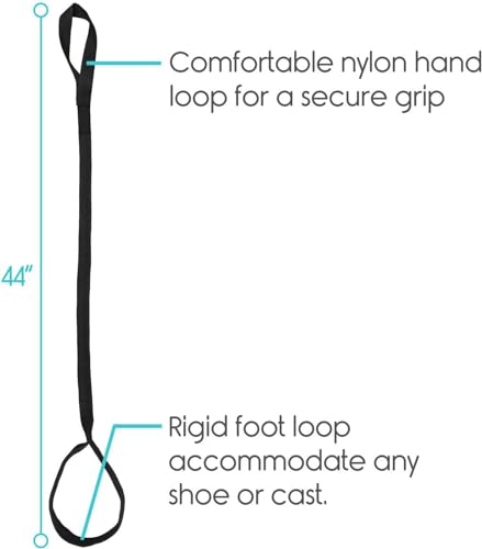 Sangle lève-jambe rigide de haute qualité de 111,8 cm avec boucle à main ergonomique - 5