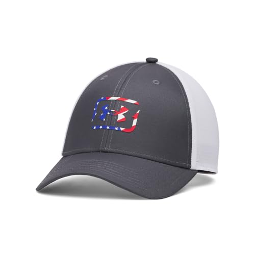 Under Armour Mens Fish Hunter Stretch Fit Hat, (026) Castlerock-White-White, Large-X-Large