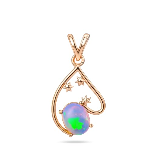 Pendentif opale éthiopienne véritable anti-ternissement argent 925