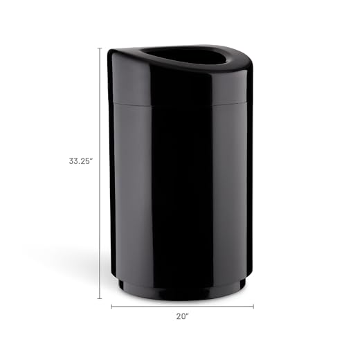 Caneca de basura abierta Safco 30 gal acero inoxidable negro miniatura 6