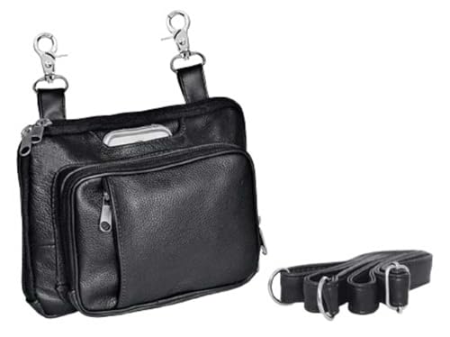 Derringer Women's Conceal Carry Pocketbook Leather Clip-On Hip Bag, Black