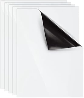 Magnetic Flexible Whiteboard Sheets, 5-Pack Set for Fridge, Metal Surfaces, 23 x 30.5 cm
