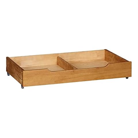 MUSEHOMEINC Solid Wood Under Bed Storage Drawer with 4-Wheels for Bedroom,Wooden Underbed Storage Organizer,Suggested for Queen and King Size Platform Bed Cover