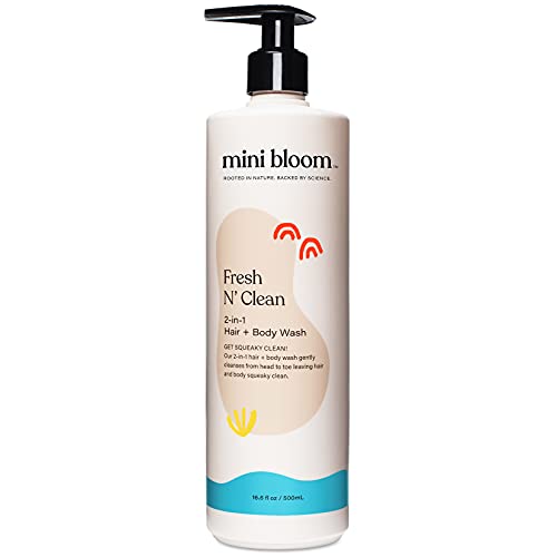 Mini Bloom Fresh N’ Clean 2-In-1 Hair + Body Wash | Shampoo Sulfate-Free | Baby & Kid Safe | Gently Cleanses Head To Toe W/Aloe Leaf, Chamomile Extract, Lavender & Botanicals 16.6 Oz #TOP1