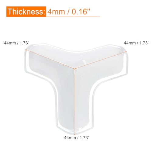 Image of uxcell Corner Protectors, 4Pcs 44x44x44mm - Proof Corners and Edges Protectors Guards, T-Shape Table Corner Bumpers to Cover Furniture Corner (Transparent)