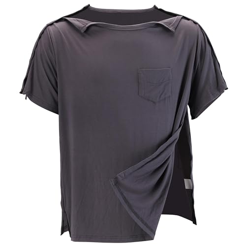 Post Shoulder Surgery Shirts, Men's Short Sleeve Shirt with Premium Snap, Chemo Clothing, Rotator Cuff Clothing After Surgery2