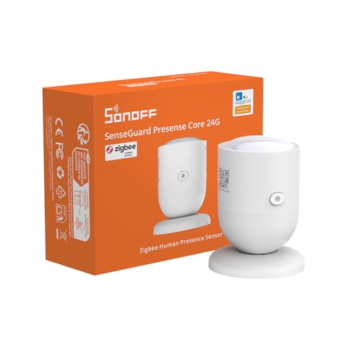 SONOFF SNZB-06P24 Zigbee Präsenzmelder 24GHz anwesenheitssensor mit Lichtsensor Zonenerkennung Adaptive Kalibrierung Kompatibel mit Home Assistant Alexa & SmartThings (Hub erforderlich)