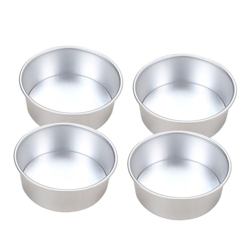 NIYANGLE 4 piezas Molde para Tartas Redondo Molde de Aleación Antiadherente con Base Extraíble para Pasteles Postres y Mousse Bandeja para Hornear Fácil Desmolde