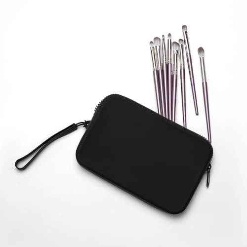 Large Silicone Multifunctional Essential Bag Portable Travel Makeup Bag for Women Men Cards Cash Bag Zipper Pouch (Black)2