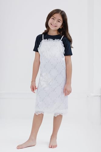 Disney Descendants The Rise of Red Girls Satin V-neck Slip Dress & T-Shirt Outfit Set Little Kid to Big Kid Sizes (5-14-16)2