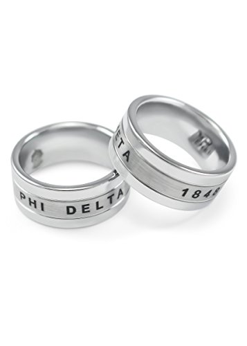 Phi Delta Theta Fraternity Tungsten Ring with Crest and Founding Date