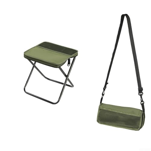 Sturdy and Lightweight Folding Stool for Camping, Compact Design for Easy Outdoor Use (Green L Size)