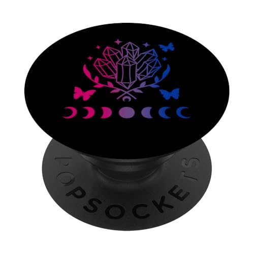 Bisexual Subtle Bi Pride LGBTQ New Age Moon and Crystals PopSockets Adhesive PopGrip