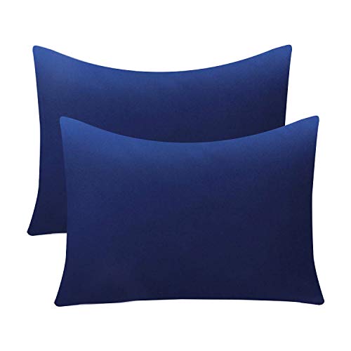 Kissenbezug 40x60 Kinder, Baby Kopfkissenbezug aus Baumwolle mit Umschlag Verschluss, Bezug auch für Dekokissen Geeignet(Marine blau) Cover