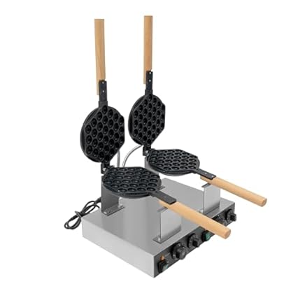 Profi Bubble Waffeleisen, 2830 W Eier Waffeleisen mit antihaft Backplatten und Timer: 0-5 Minuten, Hong Kong Stil Eierwaffeln Kommerzielle Waffelautomat für Cafés, Restaurant usw.