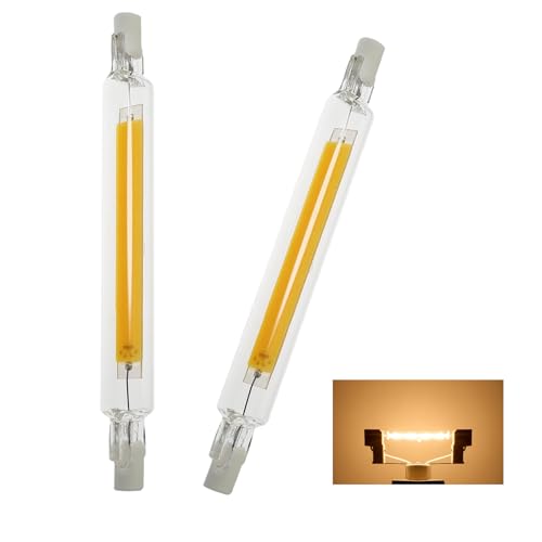 Aseoacc Ampoule R7S LED 78 mm 10W Gradable, 1000LM 3000K Blanc Chaud, COB Angle 360°, Remplace Halogène J78 100W, pour Éclairage Intérieur/Extérieur, 220-240V, Lot de 2