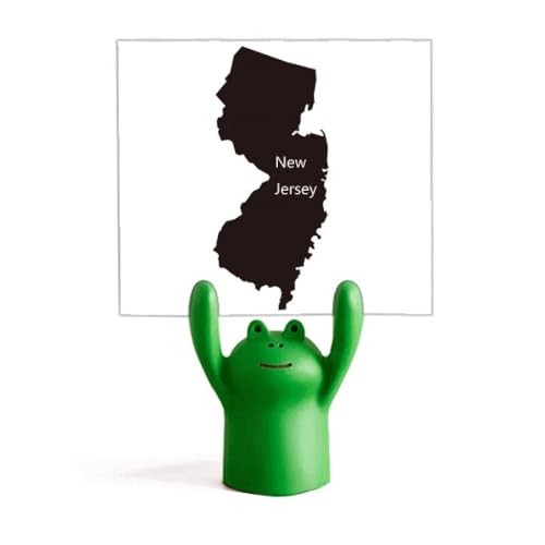 Support de carte du New Jersey motif grenouille pour bureau
