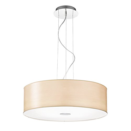 Lampe à suspension Ideal Lux Woody SP5 en métal et bouleau pour intérieur
