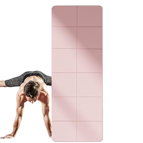 Esterilla de fitness plegable, portátil, para gimnasio en casa, almohadilla de ejercicio descalzo para hombres, entrenamiento en casa, fitness, gimnasio, yoga, 182 x 61 x 0.25 cm