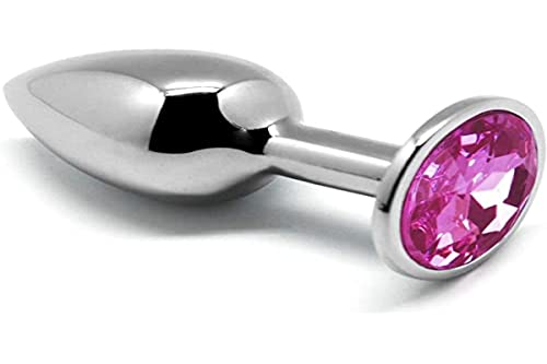 Plug anal en métal avec brillant MyPleasure (L, Rose)
