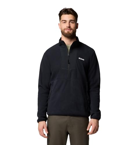 Columbia Mens Sequoia Grove Half Zip Fleece Jacket, Black, Large