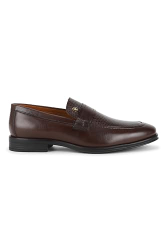 Image of Louis Philippe Men Premium Leather Breathable Lining Material Anti Slip with Heel TPR Sole Formal Slip-on Shoes