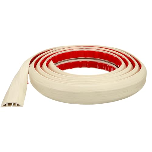 HARFINGTON protector para cables en piso 8ft, canal interno 0.55 x 0.28 pulgadas, PVC color beige madera miniatura 1