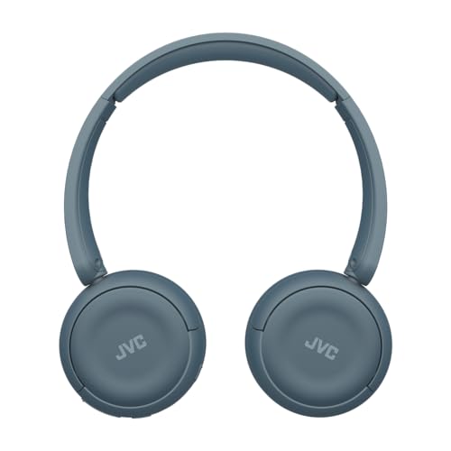Image of JVC Wireless Headphones with 50H Battery Life, Soft Cushions, Foldable Design, Bluetooth 5.3, Multipoint Connection, App EQ, Built-in Mic - Retro Blue - HAS59WA