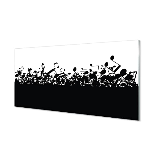 Impression sur verre grand format 120x60 cm au motif clown et musique Tulup