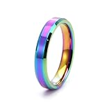 Feng Shui， Anillos de carburo de tungsteno para Boda de Mujer, Anillos para Mujer, Ajuste cómodo, tamaño Personalizado H a Z+1 Anillo de Banda de 0.157 in de Ancho