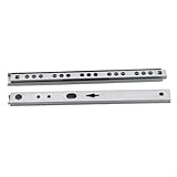 Diapositivas de cajón de extensión completa: 2 rieles guía de metal chapado en zinc resistentes para armarios de cocina, armarios y cajones de muebles; acción de apertura y cierre suave con rendimiento fiable; compatible con la mayoría de tamaños de cajones estándar de hasta 16 pulgadas de largo
