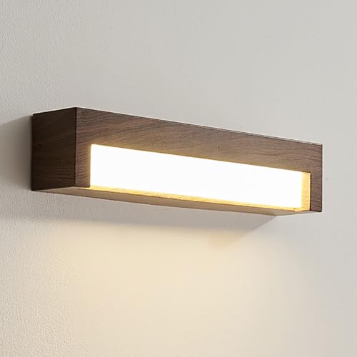 Aplique de pared rectangular de madera de nogal con tira LED de 6W 2
