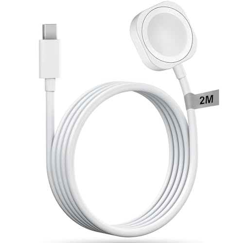 Schnellladegerät für iWatch【MFi-Zertifiziert: Magnetisches Dock zum USB-C-Ladekabel (2m/6.6ft)】 magnetisches Schnellladekabel auf USB-C für i-Watch-Serie Ultra 2/11/10/9/8~1/SE, Ladestation für Watch