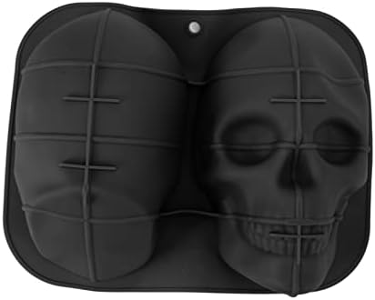 Webake Totenkopf Silikonform Halloween - 6er Kuchenform 30x25cm Schwarz