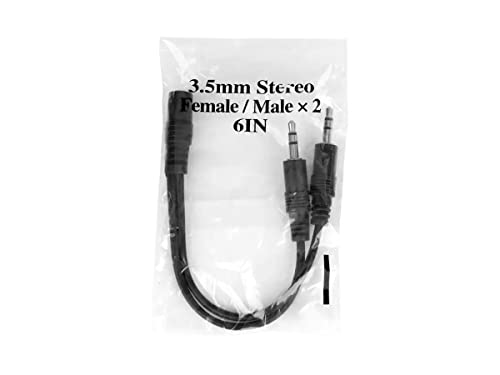 Monoprice 6Inch 3.5Mm Stereo Jack/Two 3.5Mm Stereo Plug Cable #TOP2