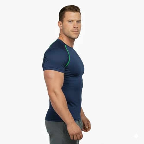 Image of NINQ Half Sleeve Compression T-Shirt - Men's Athletic & Sports Tights for Fitness